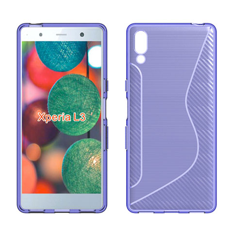 Coque Silicone Souple Transparente Vague S-Line Housse Etui pour Sony Xperia L3 Violet