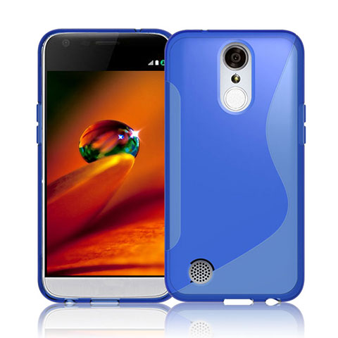 Coque Silicone Souple Transparente Vague S-Line pour LG K10 (2017) Bleu