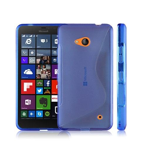 Coque Silicone Souple Transparente Vague S-Line pour Microsoft Lumia 640 Bleu