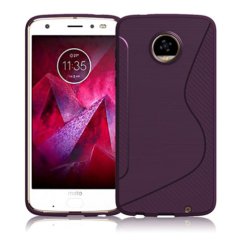 Coque Silicone Souple Transparente Vague S-Line pour Motorola Moto Z Play Violet