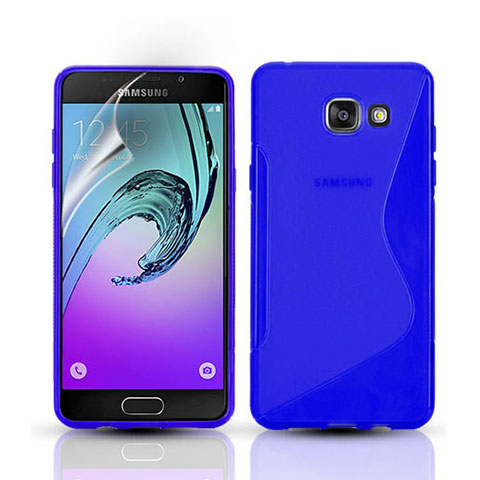 Coque Silicone Souple Transparente Vague S-Line pour Samsung Galaxy A3 (2016) SM-A310F Bleu