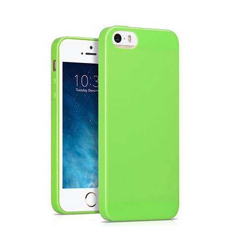 Coque Silicone TPU Souple Couleur Unie pour Apple iPhone SE Vert