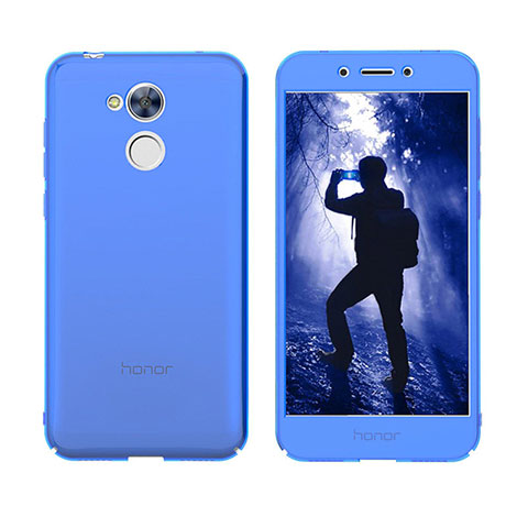 Coque Transparente Integrale Silicone Souple Avant et Arriere Housse Etui pour Huawei Honor 6A Bleu