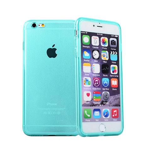 Coque Transparente Integrale Silicone Souple Avant et Arriere pour Apple iPhone 6S Bleu Ciel