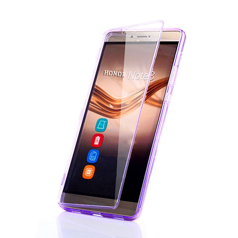 Coque Transparente Integrale Silicone Souple Portefeuille pour Huawei Honor Note 8 Violet