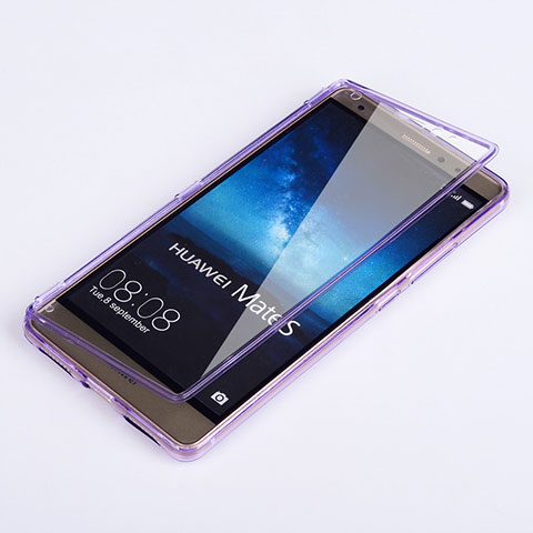 Coque Transparente Integrale Silicone Souple Portefeuille pour Huawei Mate S Violet