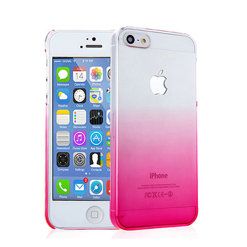 Coque Transparente Rigide Degrade pour Apple iPhone 5S Rose