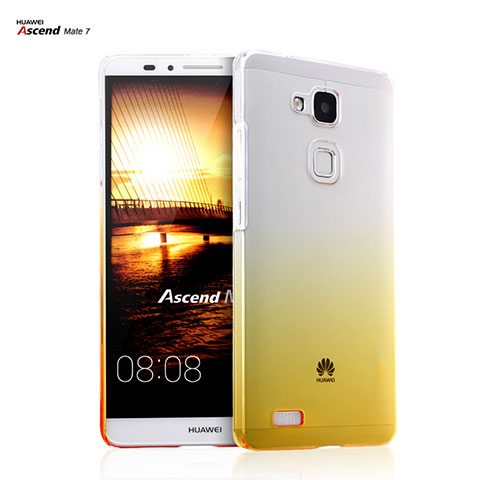 Coque Transparente Rigide Degrade pour Huawei Mate 7 Jaune