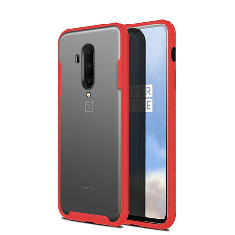 Coque Ultra Fine Mat Rigide Housse Etui Transparente pour OnePlus 7T Pro Rouge