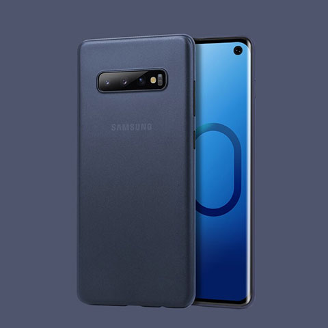 Coque Ultra Fine Mat Rigide Housse Etui Transparente pour Samsung Galaxy S10 Bleu