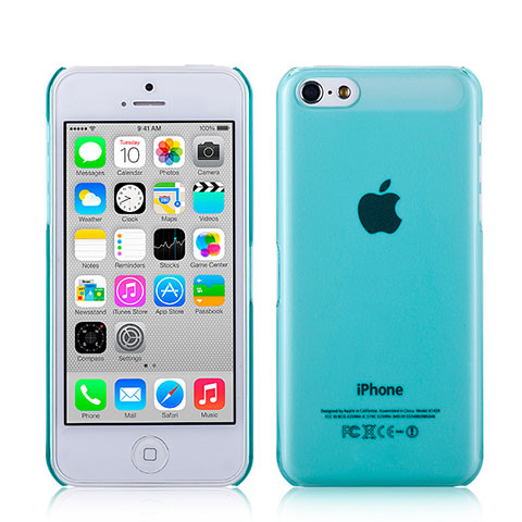 Coque Ultra Fine Mat Rigide Transparente pour Apple iPhone 5C Bleu Ciel