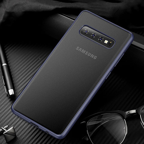 Coque Ultra Fine Plastique Rigide Etui Housse Transparente U01 pour Samsung Galaxy S10 Bleu