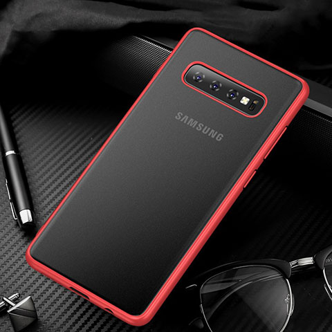 Coque Ultra Fine Plastique Rigide Etui Housse Transparente U01 pour Samsung Galaxy S10 Rouge