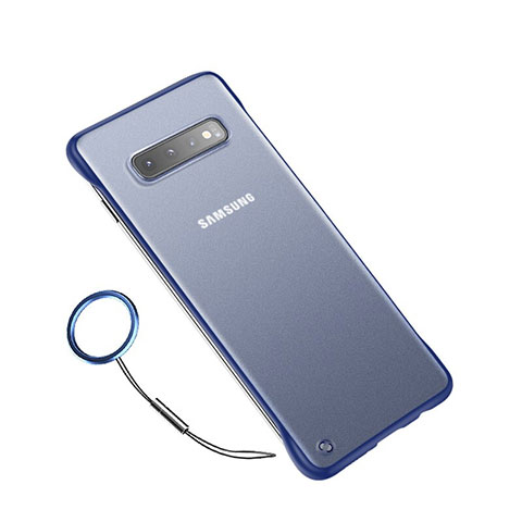 Coque Ultra Fine Plastique Rigide Etui Housse Transparente U02 pour Samsung Galaxy S10 Bleu