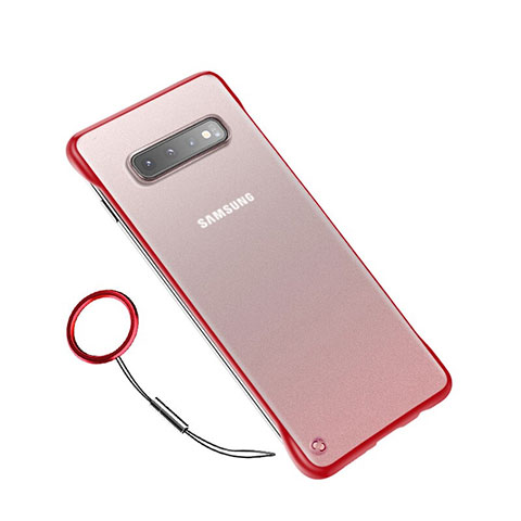 Coque Ultra Fine Plastique Rigide Etui Housse Transparente U02 pour Samsung Galaxy S10 Rouge