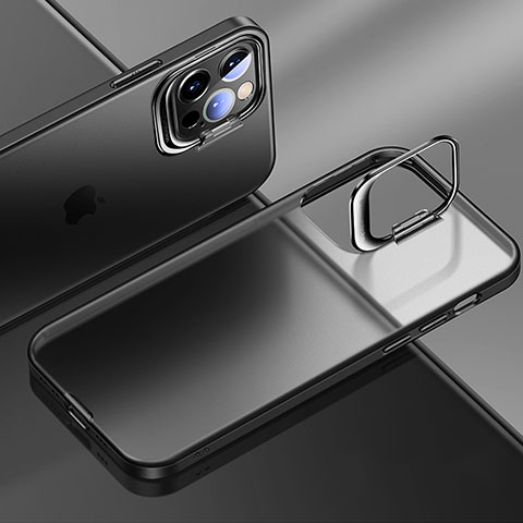 Coque Ultra Fine Plastique Rigide Etui Housse Transparente U08 pour Apple iPhone 16 Pro Max Noir