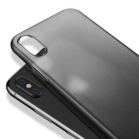 Coque Ultra Fine Plastique Rigide Transparente pour Apple iPhone Xs Noir