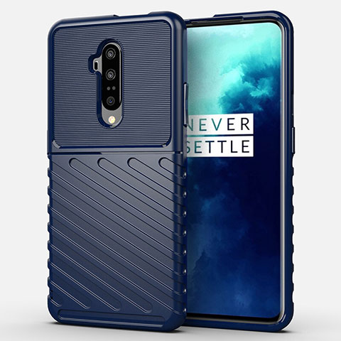 Coque Ultra Fine Silicone Souple 360 Degres Housse Etui A01 pour OnePlus 7T Pro 5G Bleu