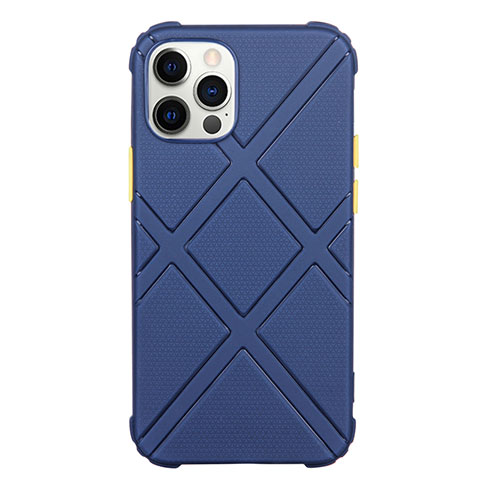 Coque Ultra Fine Silicone Souple 360 Degres Housse Etui C02 pour Apple iPhone 12 Pro Bleu