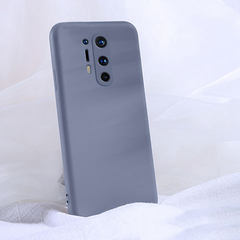 Coque Ultra Fine Silicone Souple 360 Degres Housse Etui C02 pour OnePlus 8 Pro Gris