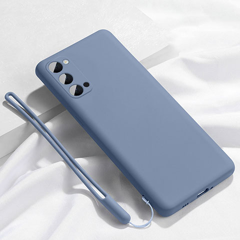 Coque Ultra Fine Silicone Souple 360 Degres Housse Etui C02 pour Oppo Reno4 Pro 5G Gris