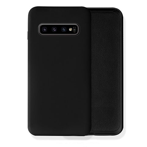 Coque Ultra Fine Silicone Souple 360 Degres Housse Etui C02 pour Samsung Galaxy S10 Noir