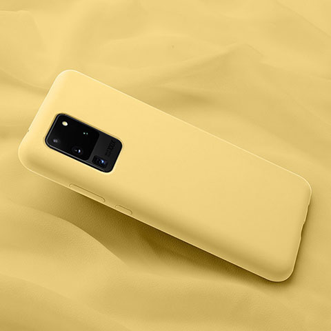 Coque Ultra Fine Silicone Souple 360 Degres Housse Etui C02 pour Samsung Galaxy S20 Ultra 5G Jaune