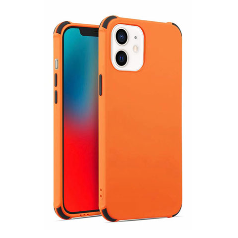 Coque Ultra Fine Silicone Souple 360 Degres Housse Etui C03 pour Apple iPhone 12 Mini Orange