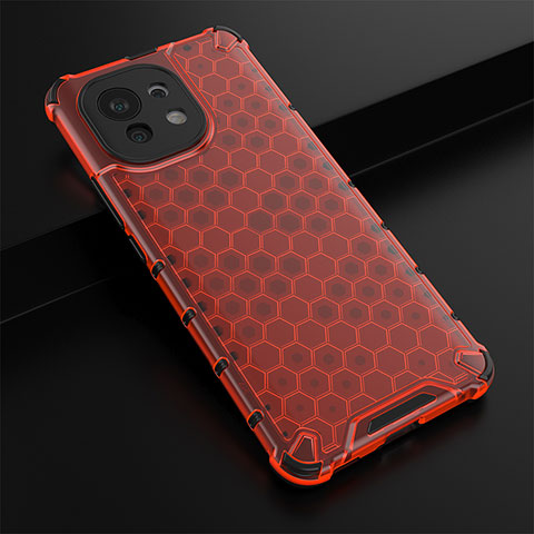 Coque Ultra Fine Silicone Souple 360 Degres Housse Etui C03 pour Xiaomi Mi 11 Lite 5G NE Rouge