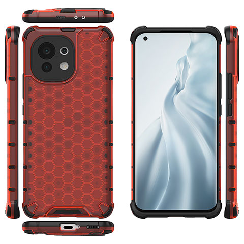 Coque Ultra Fine Silicone Souple 360 Degres Housse Etui C06 pour Xiaomi Mi 11 Lite 5G Rouge