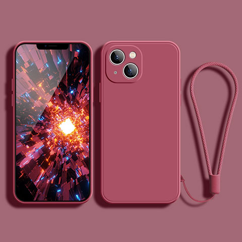 Coque Ultra Fine Silicone Souple 360 Degres Housse Etui G02 pour Apple iPhone 14 Rouge