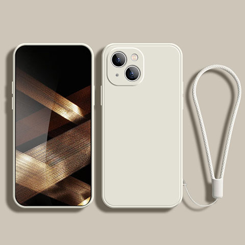 Coque Ultra Fine Silicone Souple 360 Degres Housse Etui G02 pour Apple iPhone 15 Blanc