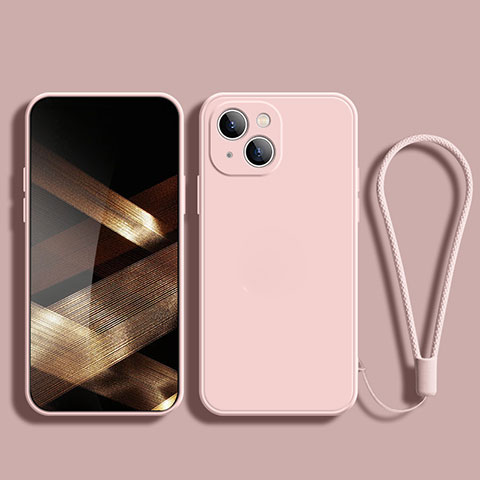 Coque Ultra Fine Silicone Souple 360 Degres Housse Etui G02 pour Apple iPhone 15 Or Rose