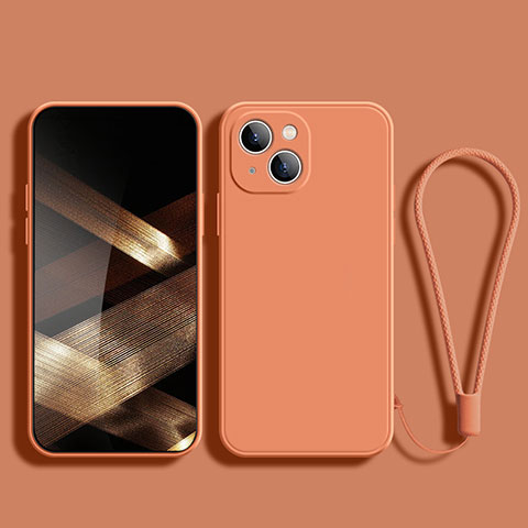 Coque Ultra Fine Silicone Souple 360 Degres Housse Etui G02 pour Apple iPhone 15 Orange