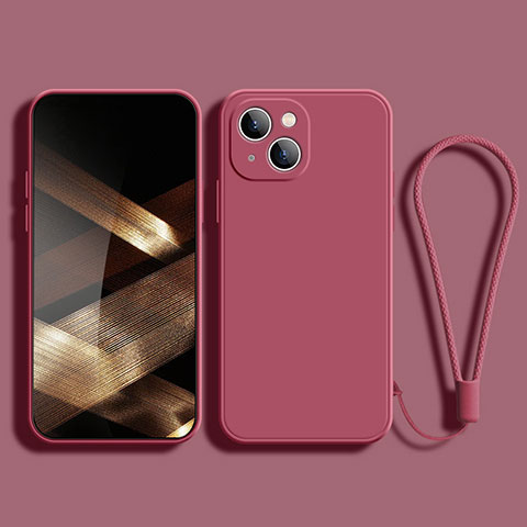 Coque Ultra Fine Silicone Souple 360 Degres Housse Etui G02 pour Apple iPhone 15 Rouge