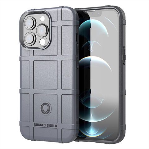 Coque Ultra Fine Silicone Souple 360 Degres Housse Etui G05 pour Apple iPhone 13 Pro Gris