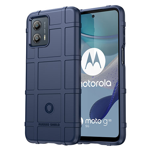 Coque Ultra Fine Silicone Souple 360 Degres Housse Etui J01S pour Motorola Moto G53 5G Bleu