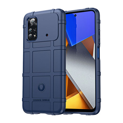 Coque Ultra Fine Silicone Souple 360 Degres Housse Etui J01S pour Xiaomi Poco M4 Pro 4G Bleu