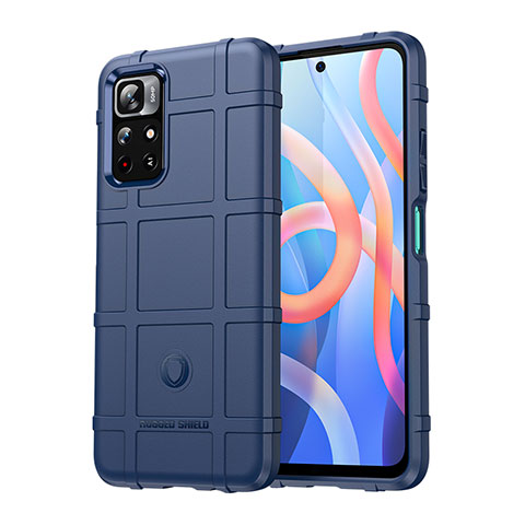 Coque Ultra Fine Silicone Souple 360 Degres Housse Etui J01S pour Xiaomi Poco M4 Pro 5G Bleu