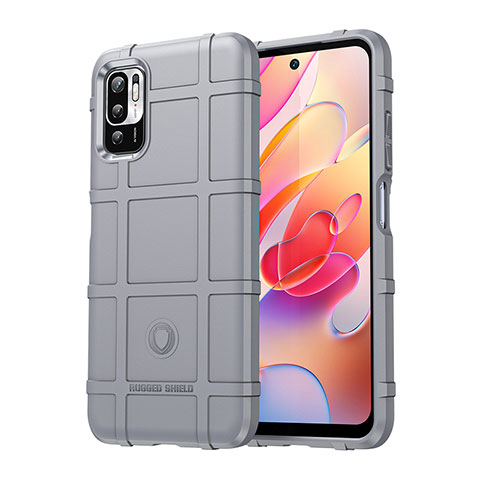 Coque Ultra Fine Silicone Souple 360 Degres Housse Etui J01S pour Xiaomi Redmi Note 10 JE 5G Gris