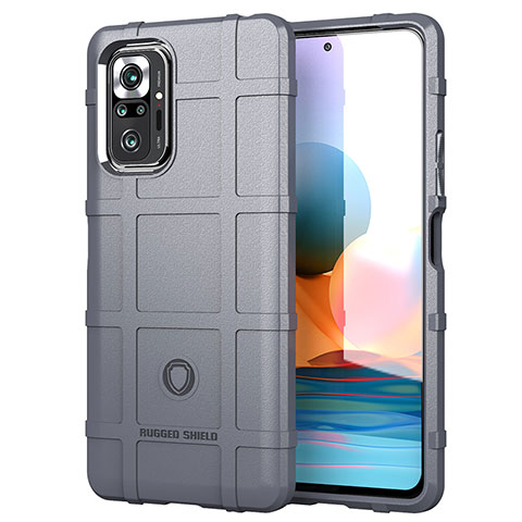 Coque Ultra Fine Silicone Souple 360 Degres Housse Etui J01S pour Xiaomi Redmi Note 10 Pro 4G Gris