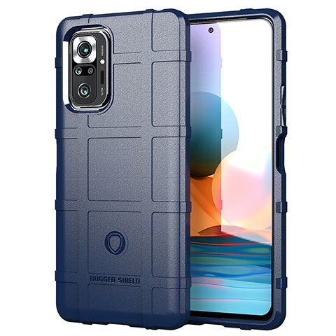 Coque Ultra Fine Silicone Souple 360 Degres Housse Etui J01S pour Xiaomi Redmi Note 10 Pro Max Bleu