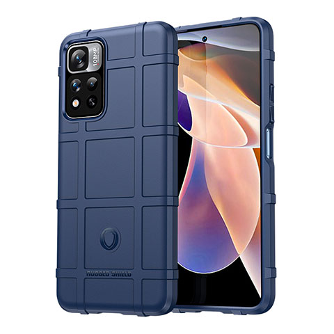 Coque Ultra Fine Silicone Souple 360 Degres Housse Etui J01S pour Xiaomi Redmi Note 11 Pro+ Plus 5G Bleu