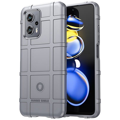 Coque Ultra Fine Silicone Souple 360 Degres Housse Etui J01S pour Xiaomi Redmi Note 11T Pro 5G Gris