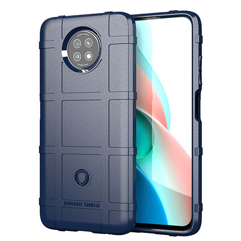 Coque Ultra Fine Silicone Souple 360 Degres Housse Etui J01S pour Xiaomi Redmi Note 9 5G Bleu