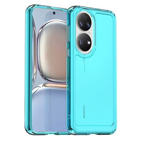 Coque Ultra Fine Silicone Souple 360 Degres Housse Etui J02S pour Huawei P50e Cyan