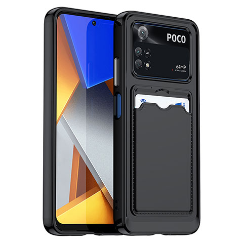 Coque Ultra Fine Silicone Souple 360 Degres Housse Etui J02S pour Xiaomi Poco M4 Pro 4G Noir