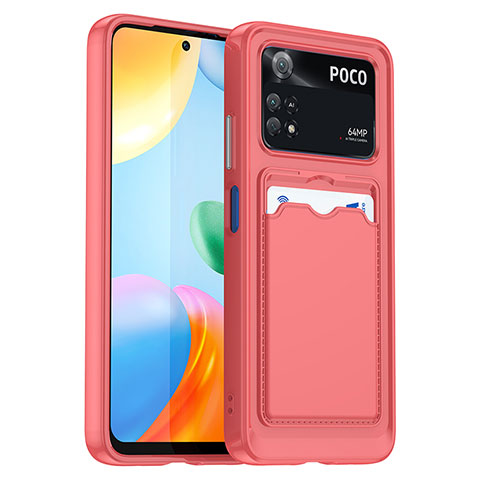 Coque Ultra Fine Silicone Souple 360 Degres Housse Etui J02S pour Xiaomi Poco M4 Pro 4G Rouge