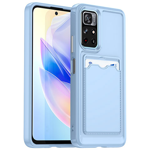 Coque Ultra Fine Silicone Souple 360 Degres Housse Etui J02S pour Xiaomi Poco M4 Pro 5G Bleu