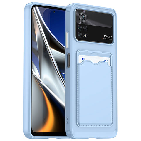 Coque Ultra Fine Silicone Souple 360 Degres Housse Etui J02S pour Xiaomi Poco X4 Pro 5G Bleu